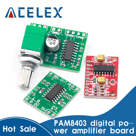 1PCS PAM8403 Super mini digital power amplifier board miniature class D power amplifier board 2 * 3 W high 2.5-5V USB ► Photo 1/6