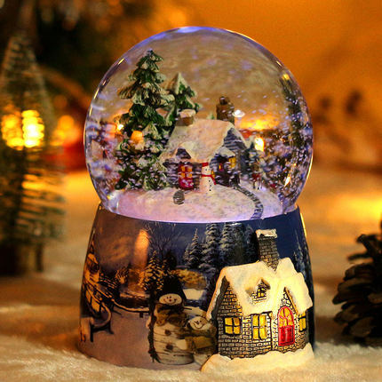 christmas ball from snow Snow globe snow crystal ball automatic snow falling new year ► Photo 1/6