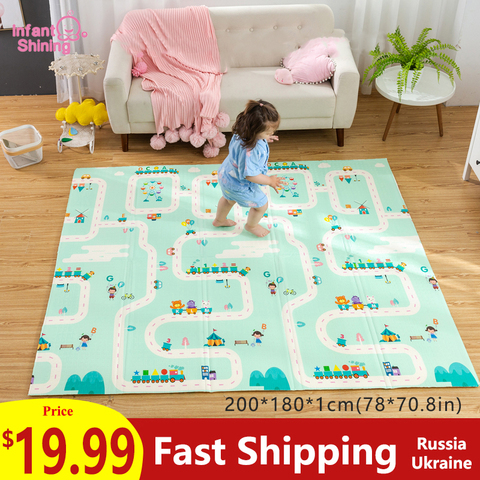 180X200CM Baby Mat 1CM Thickness Cartoon XPE Kid Play Mat Foldable Anti-skid Carpet Children Game Mat ► Photo 1/6