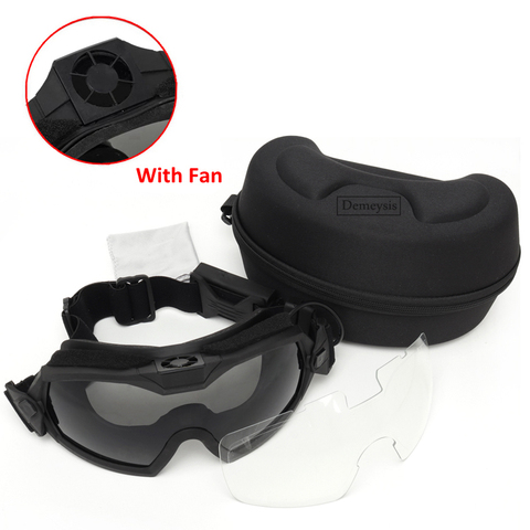 Tactical Goggles with Fan Anti-fog Military Airsoft Paintball Safety Eye Protection Glasses Eyewear ► Photo 1/6