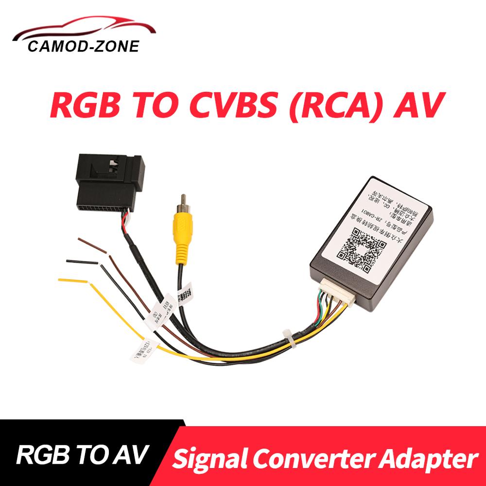 For VW RNS510 RCD510 RearView Camera CVBS RGB Adapter w/AV-RGB Converter Adapter 