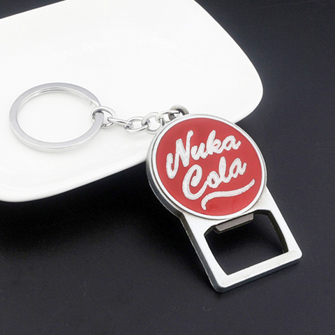 New Game Fallouts Nuka Cola Opener Red Keychains Bottle Cap Car Keyring Key Chain For Women Men Corkscrew Love Beer Jewelry Gift ► Photo 1/6