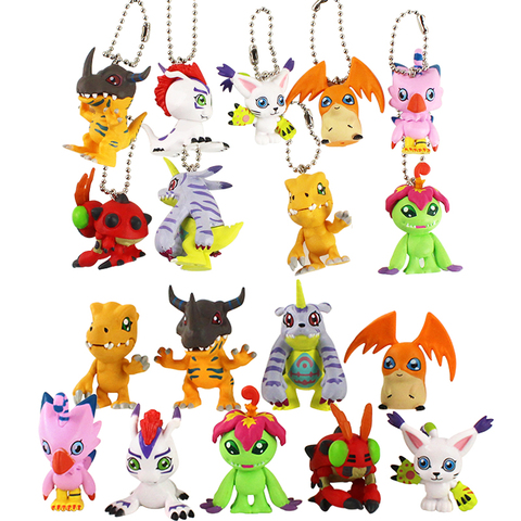 9pcs Digimon Adventure Figure Greymon Agumon Gabumon Patamon Tailmon Gomamon Piyomon Palmon Tentomon Anime Model Toys Pendants ► Photo 1/6