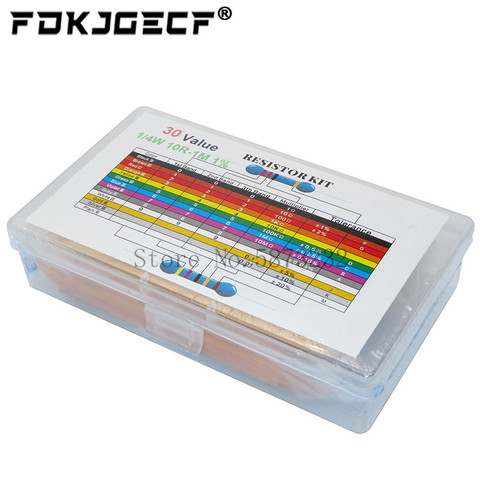 600PCS/LOT 1/4W Metal Film Resistor Kit 1% Resistor Assorted Kit Set 10 -1M Ohm hm Resistance Pack 30 Values each 20 pcs ► Photo 1/5