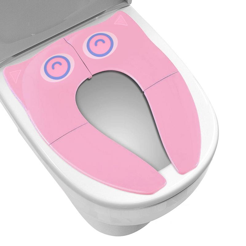 Frog Folding Travel Potty Seat Portable Non Slip Silicone Pads Toilet Potty Training Seat Cover with Carry Bag for Babies Toddlers Kids 