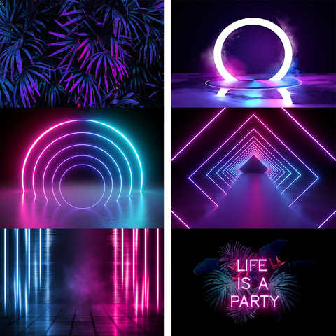 Laser Photozone Neon Light  Stage Party Cool Dancing Bar Photo Backdrops Photography Backgrounds Customized For Photo Studio ► Photo 1/6