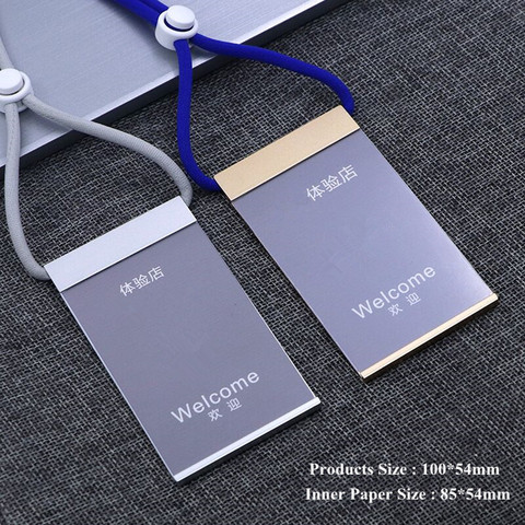 Aluminum Alloy Vertical Name Tag Badge Holders ID Card Holders Work Business Pass Case With Adjustable Neck Lanyard/Strap  ► Photo 1/6