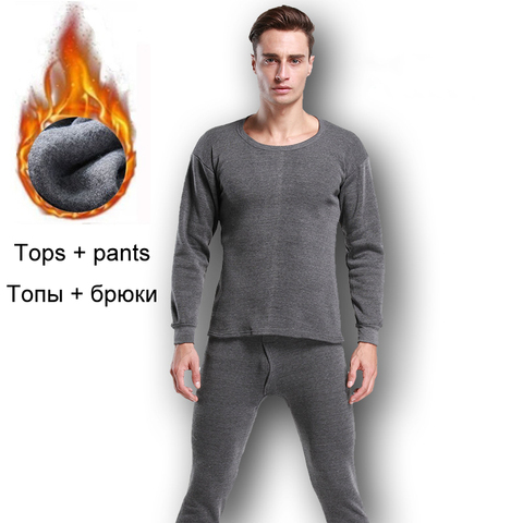Thermal Underwear Sets For Men Winter Thermo Underwear Long Johns Winter Clothes Men Thick Thermal Clothing Solid Drop Shipping ► Photo 1/6