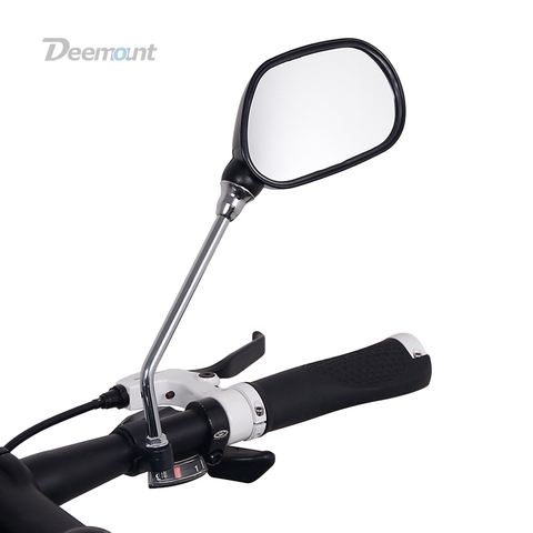 Deemount 1 Pair Bicycle Rear View Glass Mirror Bike Handlebar Wide Range Back Sight Light Reflector Angle Adjustable Mirrors ► Photo 1/6