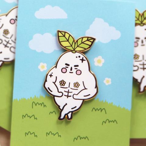 Macho Radish Spirit Golden Hard Enamel Pin Cartoon Plant Radishs Gold Brooch Medal Spirited Aways Anime Movie Fans Unique Gift ► Photo 1/2