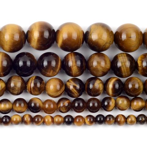 Wholesale Natural Yellow Tiger Eye Stone Beads Round Loose Spacer Beads For Jewelry Making 4/6/8/10/12mm DIY Bracelet Handmade ► Photo 1/4