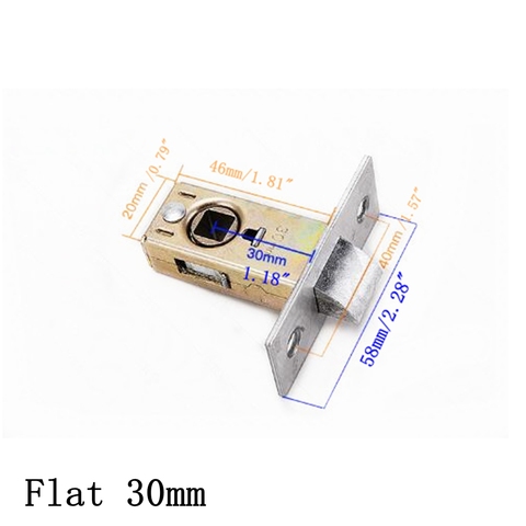 30mm or 45mm Flat Tongue Lock Mortice Tubular Latch Internal Door Bolt Facility Sprung Catch For Bathroom Toilet JCX1061 ► Photo 1/4