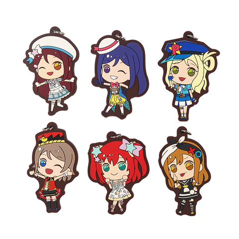 Love Live Lovelive Sunshine Aqours Anime You Kurosawa Kunikida Hanamaru Ruby Riko Mari Kanan Rubber Strap Keychain ► Photo 1/1