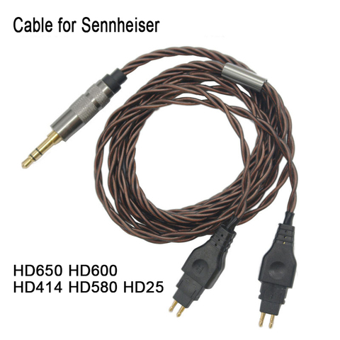 New Upgrade Replacement Cable For Sennheiser HD414 HD650 HD600 HD580 HD565 HD545 HD535 HD525 HD265 HD25 Headphone Audio Cables ► Photo 1/6