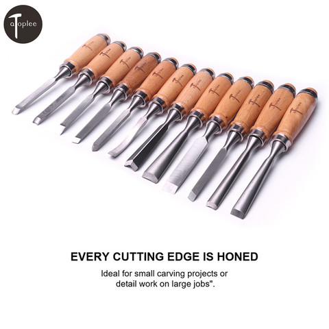 12Pcs lot Professional Wood Carving Chisel Set 8'' Sharp Woodworking DIY Hand Tools Knife Cutter Great for Beginners Multi-shape ► Photo 1/6