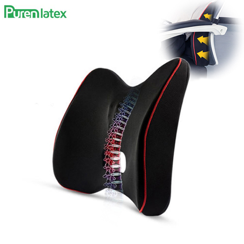 PurenLatex Memory Foam Back Cushion Waist Lumbar Support Spine Coccyx Protect Orthopedic Chair Seat Office Sofa Car Mat ► Photo 1/6