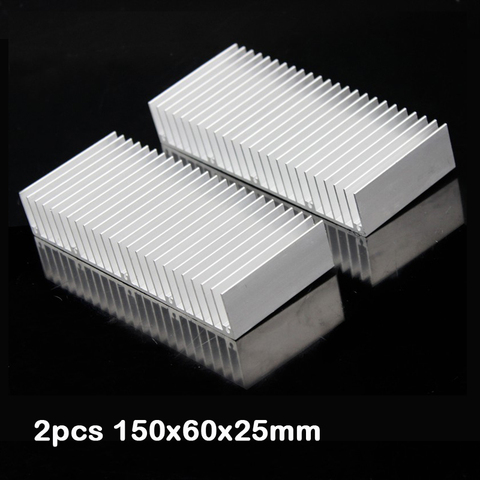 2Pcs lot 150mm x 60mm x 25mm Aluminum Heatsink Radiator Cooling Cooler heat sink For Electronic Chip IC ► Photo 1/6