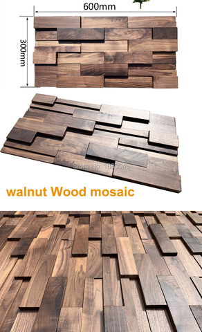 6pcs/pack classical Latest Design Mosaic 3D Wall Tiles Wood Panels Manufacturers For Bedroom Teahouse Art Wall Decorative ► Photo 1/6