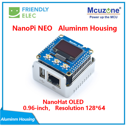 NanoPi NEO Metal Complete Kit Aluminum Housing oled Programmable in Python FriendlyELEC ► Photo 1/6