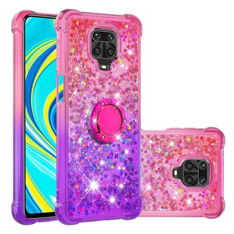 Glitter Case For Xiaomi Redmi Note 9 Pro Max 9s Gradient Quicksand Ring Holder Silicone Cover For Xiaomi Redmi K20 8 Mi 9T Pro ► Photo 1/6