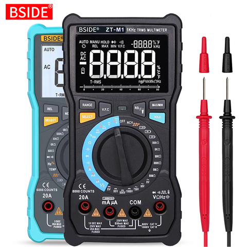 BSIDE Digital Multimeter Profesional True RMS 8000 Analogue Tester 20A Current DC AC Voltage Capacitance VFC ohm battery Hz test ► Photo 1/6