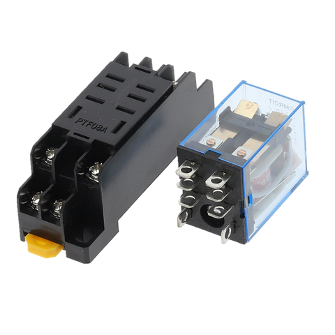 220/240V AC 10A 8PIN Coil Power Relay DPDT LY2NJ HH62P HHC68A-2Z With Socket Base ► Photo 1/6
