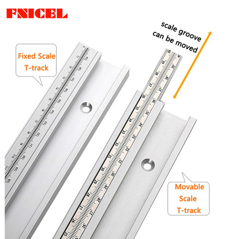 300-800mm Aluminum Alloy T Track Slot with Scale Movable scale T-tracks DIY Router Table Saw Woodworking Tools 45 Type ► Photo 1/6