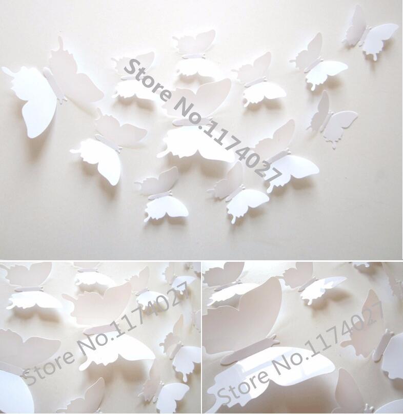 Download Buy Online 12pcs Pvc 3d Butterfly Home Decor Solid White Color Small Cute Wall Stickers Decoration Butterflies Decals Alitools