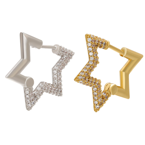 ZHUKOU 2022 trend 1 piece gold/silver color hoop earring for women CZ crystal earrings 2022 new Fashion Jewelry model:VE224 ► Photo 1/6