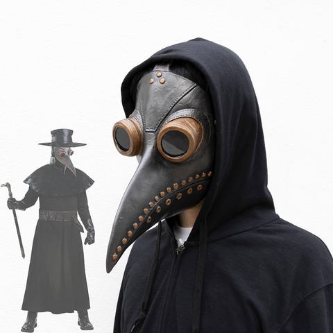 Plague Doctor Mask Cosplay Anime Latex Face Masks Long Nose Bird Beak Steampunk Halloween Masque Costume Props ► Photo 1/6