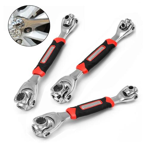 360 Rotation Double Head Wrench Set 52 In 1 Multitool Dog Bone Wrench for Car Repair Tools 250mm Universal Socket Wrenchs ► Photo 1/1