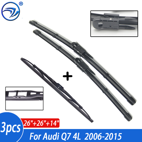 Wiper Front Rear Wiper Blades Set For Audi Q7 4L 2006-2015 Windshield Windscreen Window 26