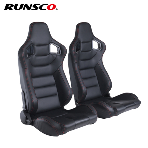 Car Accessories 1Piece Adjustable Racing Seats Sport PVC Leather Car Reclinable Seats W/ 2 Slides ► Photo 1/4