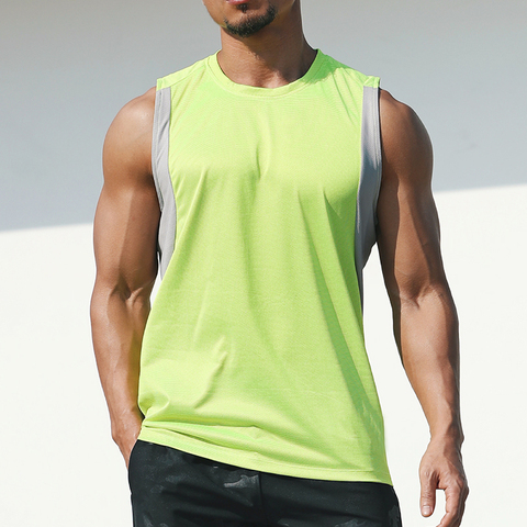 Newest Men Running Vest Men Gym Tank Top Workout T-shirt Quick Dry Sports Tank Tops Men Solid Loose Tees Bodybuilding Vest Shirt ► Photo 1/6