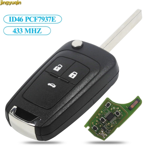 Jingyuqin Remote Flip Car Key 433MHz ID46 PCF7937E Chip For Chevrolet Cruze Sail Cavalier Malibu 3 Buttons Fob Shell Control ► Photo 1/6