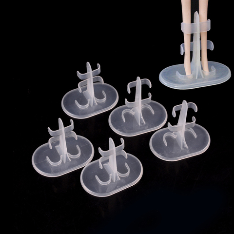 5pcs/lot Transparent Plastic Doll Stand Display Holder For Barbie Dolls Stands Doll Accessories Doll Support Leg Holders ► Photo 1/6