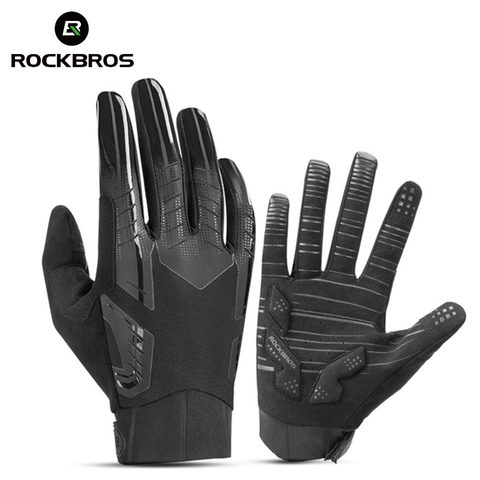 ROCKBROS Cycling Gloves Warm MTB Touch Screen Glove Long  Full Finger Bike Gloves Spring Autumn Windproof Gloves Bicycle ► Photo 1/6
