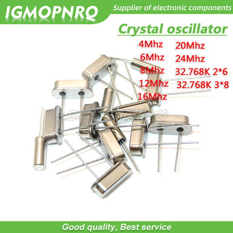 10PCS HC-49S 4Mhz 6Mhz 8Mhz 12Mhz 16Mhz 20Mhz 24Mhz  32.768K 2*6  32.768K 3*8  Quartz Crystal Resonator Passive Oscillator ► Photo 1/6