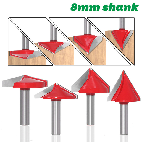 8mm Shank Woodworking V-Slotting Carving Router Bit Engraving Milling Cutter New 