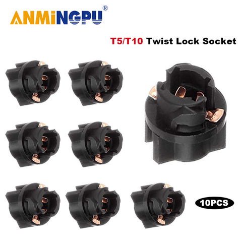 ANMINGPU 10X Signal Lamp T5 Led Twist Socket PC74 T10 Led W5W 174 PC194 Instrument Panel Cluster Socket Lamp Holder Base 192 168 ► Photo 1/6