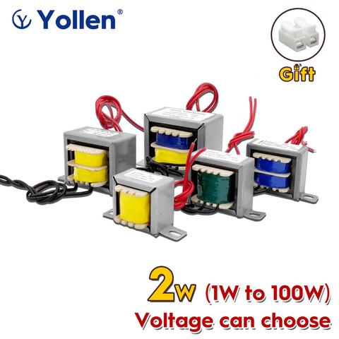 EI 2W Power Transformer 2VA Audio Voltage Customized 220V/380V/110V to 9V/12V/15V/18V/24V/110V Dual Output Isolation Copper DIY ► Photo 1/6