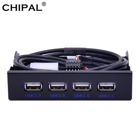 CHIPAL 4 Ports USB 2.0 Hub USB2.0 Adapter PC Front Panel Expansion Bracket with 10Pin Cable For Desktop 3.5 Inch FDD Floppy Bay ► Photo 1/6