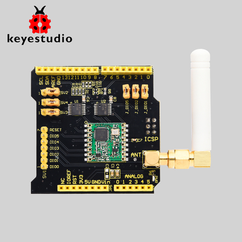 Keyestudio LoRa Wireless Expansion Board Shield RFM69HCW 868Mhz W/ Antenna Compatible with Arduino UNO&Leonardo&Mega&DUE Board ► Photo 1/6