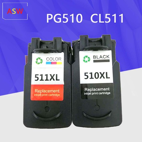 ASW PG510 CL511 Cartridge replacement for Canon PG 510 CL 511 PG-510 Ink cartridg for Pixma IP2700 MP240 MP250 MP260 MP280 ► Photo 1/6