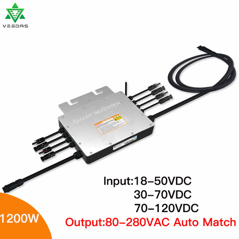 1200W 1400W MPPT Solar Grid Tie Micro Inverter 24V 110V 220V Microinverter Inversor Regulator 50HZ 60Hz For On Grid Solar System ► Photo 1/6