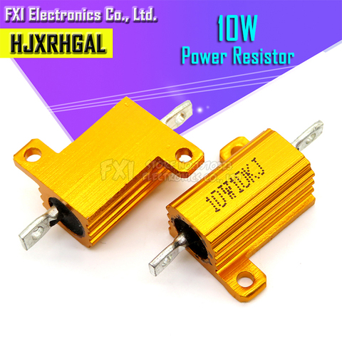 2pcs 10W Aluminum Power Metal Shell Case Wirewound Resistor 0.1 ~ 10K 0.5 1 2 3 5 6 8 10 20 100 150 200 300 500 1K 5K ohm ► Photo 1/4
