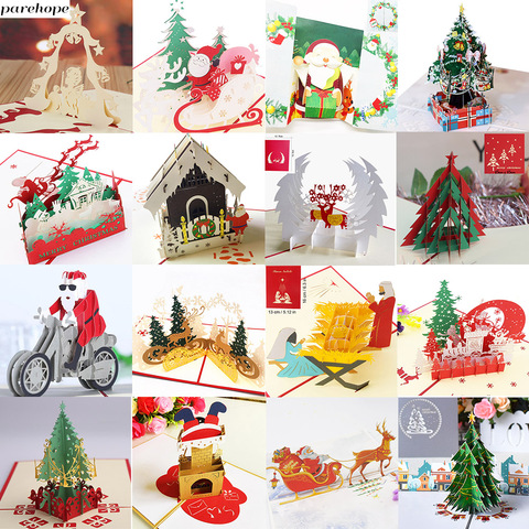 3D Pop UP Santa Cards Marry Christmas Greeting Cards Party Invitations Gifts New Year Greeting Card Anniversary Gifts Postcard ► Photo 1/6