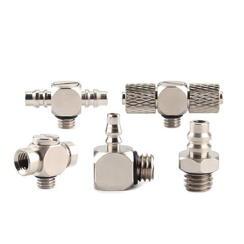 5PCS 3mm 4mm 5mm 6mm M3 M4 M5 M6 Brass Straight Elbow Tee Tube Hose Barb Mini Air Pneumatic Pipe Fitting Quick Connector ► Photo 1/2