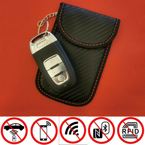Car Key Signal Blocker Case Signal Shield Case Protector Pouch For Car Keys Ring Keyless RFID Blocking Bag ► Photo 1/5