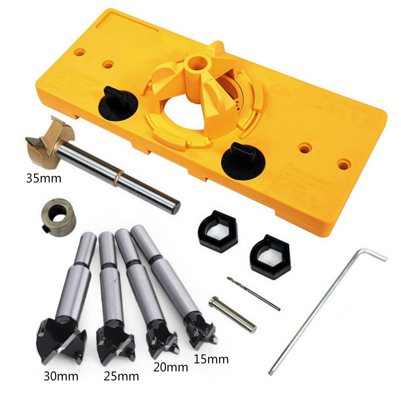 Hinge Jig Cabinet Wooden Door Hinges Installation Drill Hole Template Guide Tool